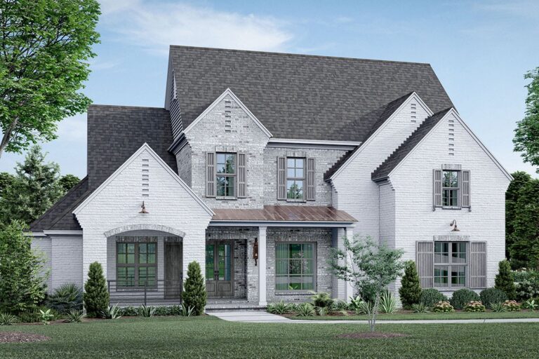 5-Bedroom 2-Story Modern Farmhouse With Bonus Loft & Side Garage (Floor Plan)