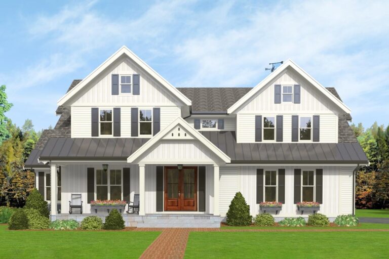 5-Bedroom 2-Story Modern Farmhouse With Optional Basement and 2-Car Side Garage (Floor Plan)