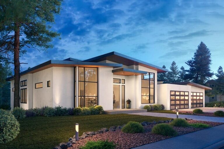 5-Bedroom 1-Story Contemporary House with Wood Workshop (Floor Plan)