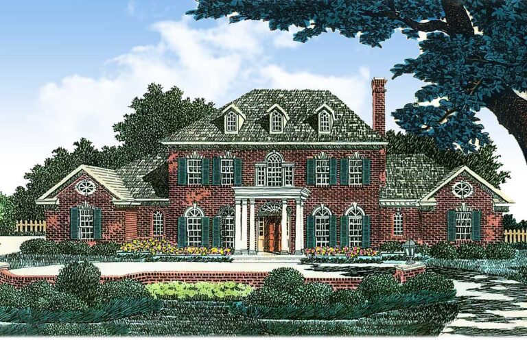 4-Bedroom 2-Story Farmhouse Plan With 3-Car Side Entry Garage and Outdoor Living Space (Floor Plan)