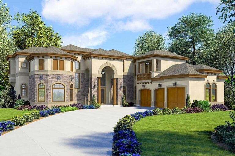 5-Bedroom 3-Story Luxury Estate With Spacious Courtyard Entry (Floor Plan)