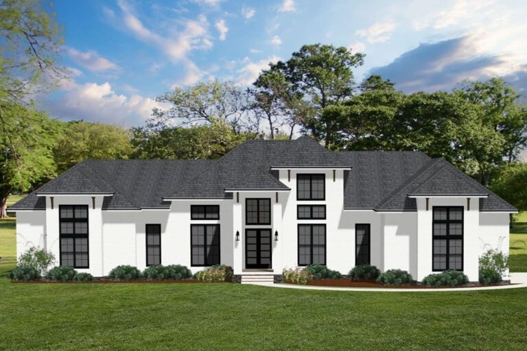 5-Bedroom 1-Story Farmhouse With Spacious Rear Porch and Open Layout (Floor Plan)