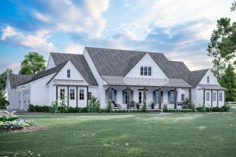 3-Bedroom 1-Story Classic Farmhouse with Large Porches (Floor Plan)