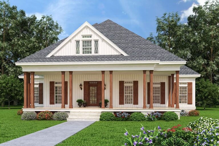 3-Bedroom 1-Story Farmhouse With Expansive Porches (Floor Plan)