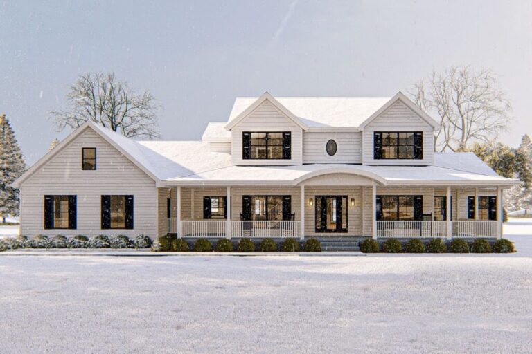 4-Bedroom 2-Story Farmhouse with 2-Story Family Room (Floor Plan)