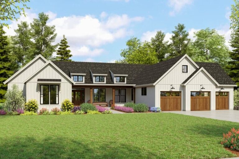 4-Bedroom 1-Story Modern Farmhouse with Large Outdoor Living (Floor Plan)