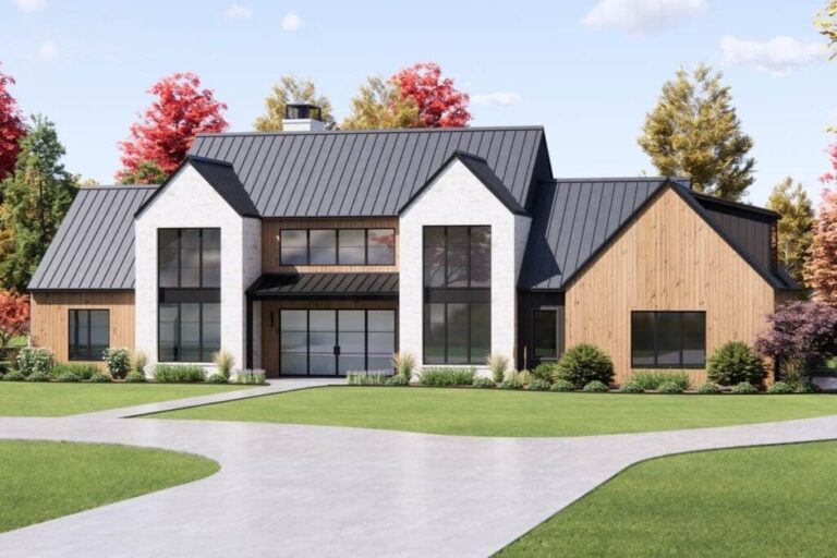 4-Bedroom Two-Story Contemporary Scandinavian House with Bonus Room (Floor Plan)