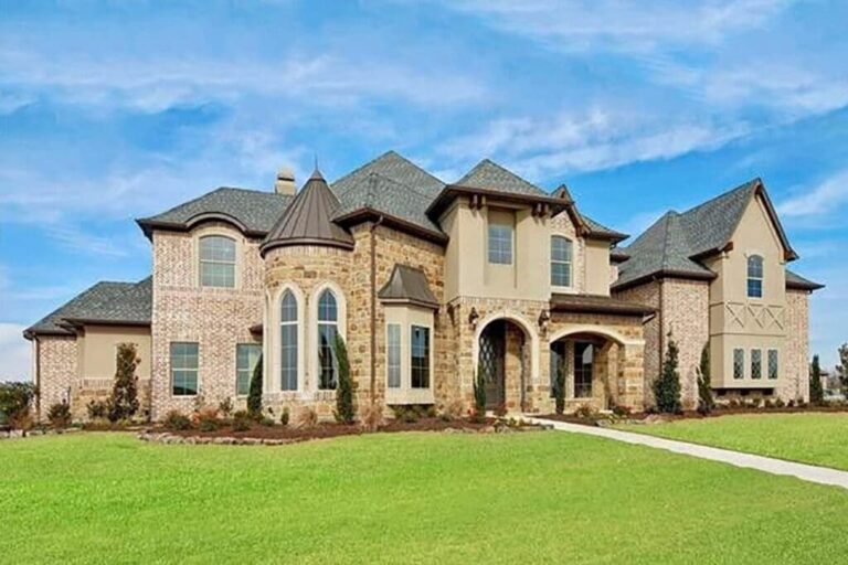 4-Bedroom 2-Story European Chateau House with Main-Floor Master (Floor Plan)