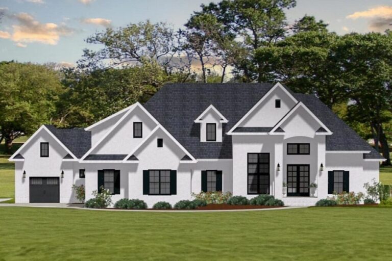 3-Bedroom 1-Story New American House with Split Garage (Floor Plan)