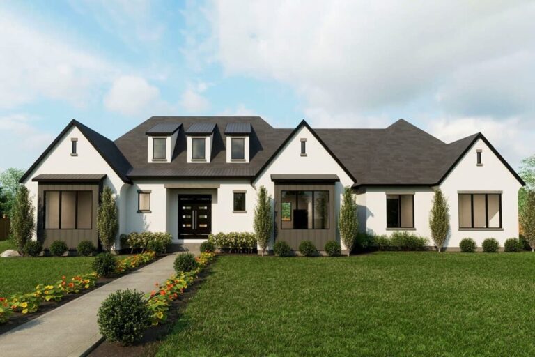 5-Bedroom 1-Story New American House with 2-Car Garage (Floor Plan)