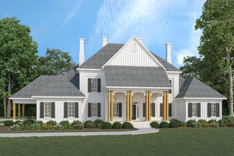 4-Bedroom 2-Story Southern Farmhouse with 2-Story Great Room (Floor Plan)