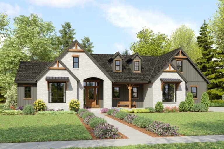 4-Bedroom 1-Story Country Ranch House with Spacious Outdoor Living (Floor Plan)