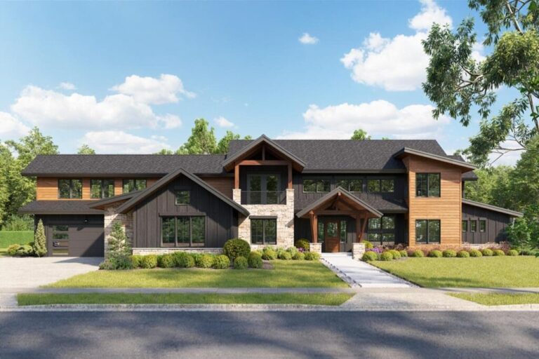 5-Bedroom 2-Story Mountain Craftsman Home with Study Room (Floor Plan)