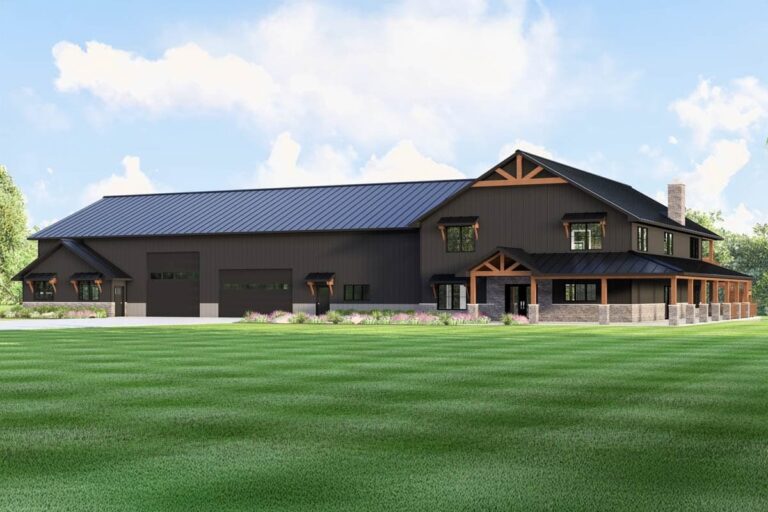 6-Bedroom 2-Story Luxury Contemporary with Extra-Large Rear Porch (Floor Plan)