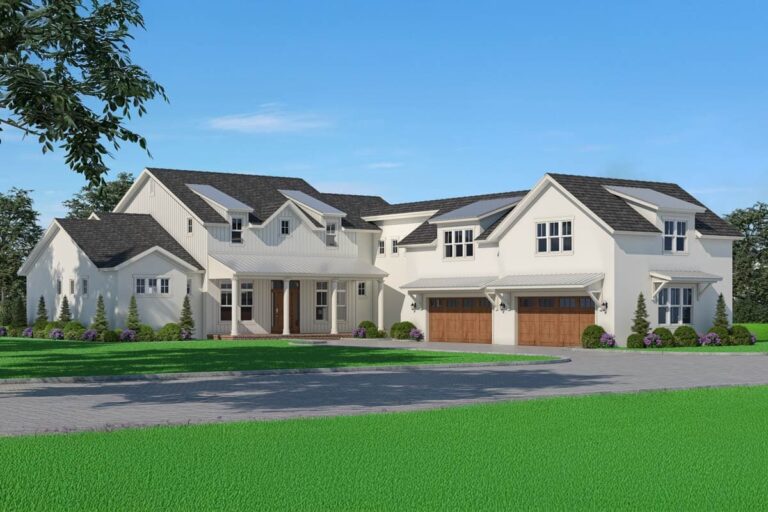 4-Bedroom 2-Story Grand Modern Farmhouse with Courtyard Garage and Guest Casita (Floor Plan)