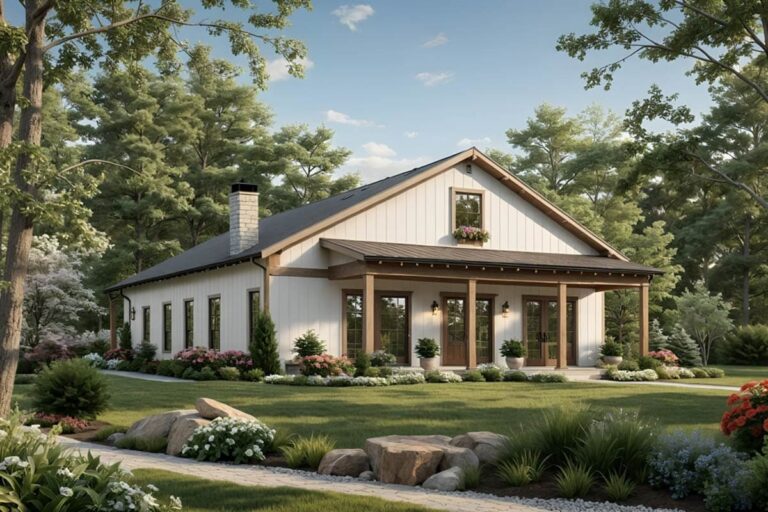 4-Bedroom 1-Story Barndominium with Spacious Open-Concept Great Room (Floor Plan)