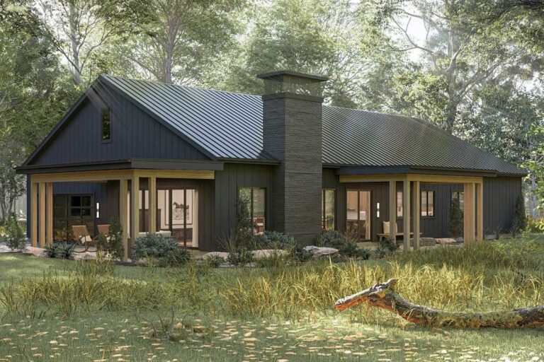 Open Concept 3-Bedroom Barndominium with One Level Living and 4-Car Garage (Floor Plan)