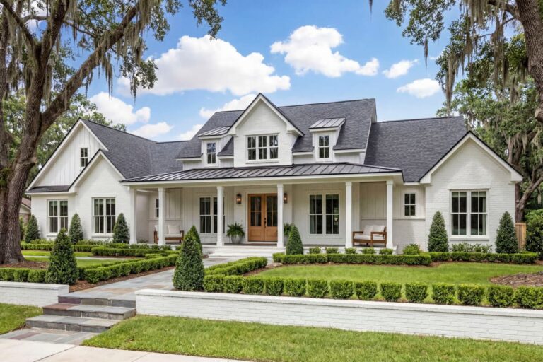 3-Bedroom 1-Story Modern Farmhouse with Split Bedrooms, Home Office and Expansive Front and Rear Porches (Floor Plan)