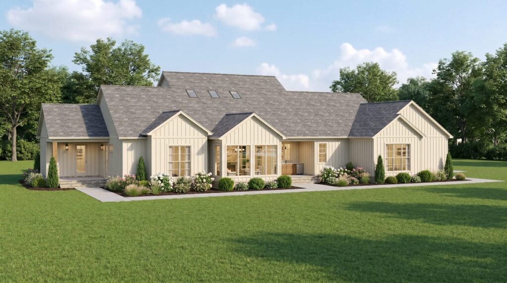 Plan 70974MK: Four Bedroom Farmhouse House Plan with Master Suite and Study - Image #3 - Farmhouse, Modern Farmhouse, New American