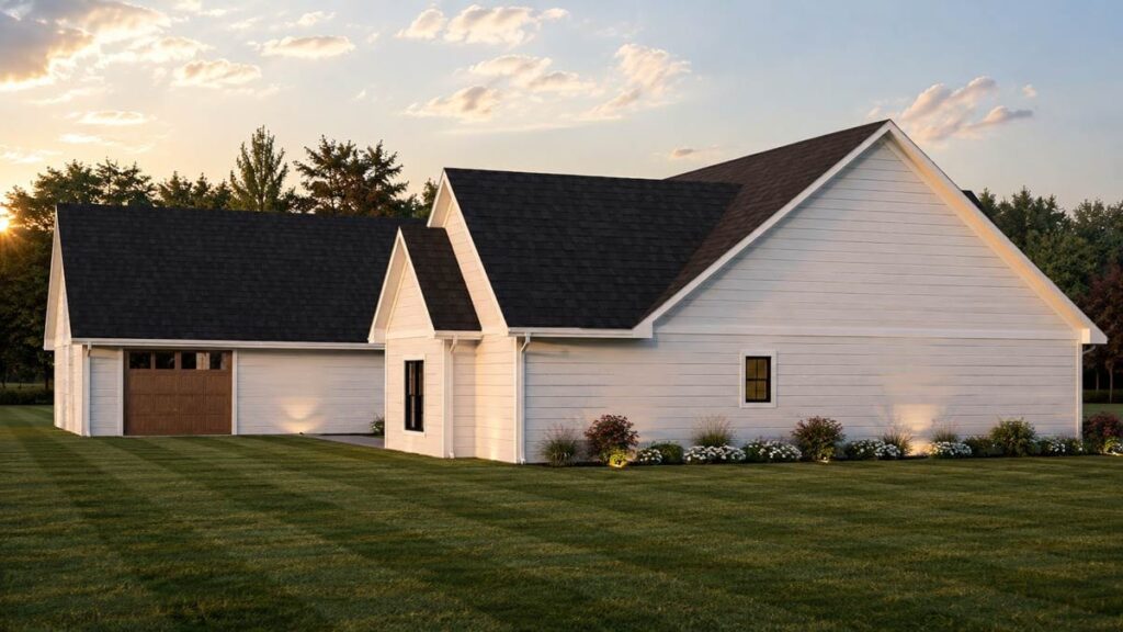 Plan 135475GRA: Modern New American House Plan with 3 Bedrooms and 3-Car Garage - Image #3 - Country, Craftsman, Farmhouse, Modern Farmhouse, New American