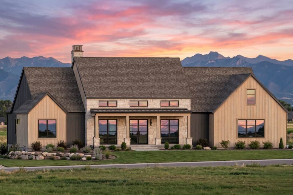Plan 818222JSS: Modern Farmhouse House Plan with 4 Bedrooms and Attached Garage - Image #2 - Country, Hill Country, Modern Farmhouse, Mountain