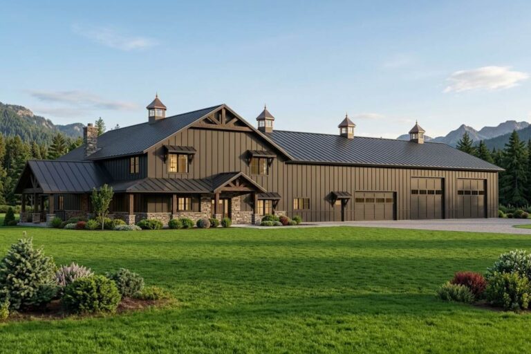 3-Bedroom 2-Story Barndominium With Home Office And Mudroom (Floor Plan)