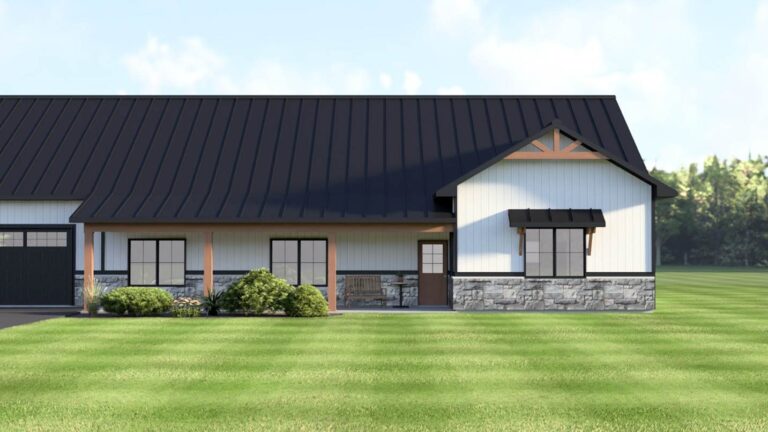 6-Bedroom 2-Story Barndominium With Bedrooms – Split And Flex Room (Floor Plan)