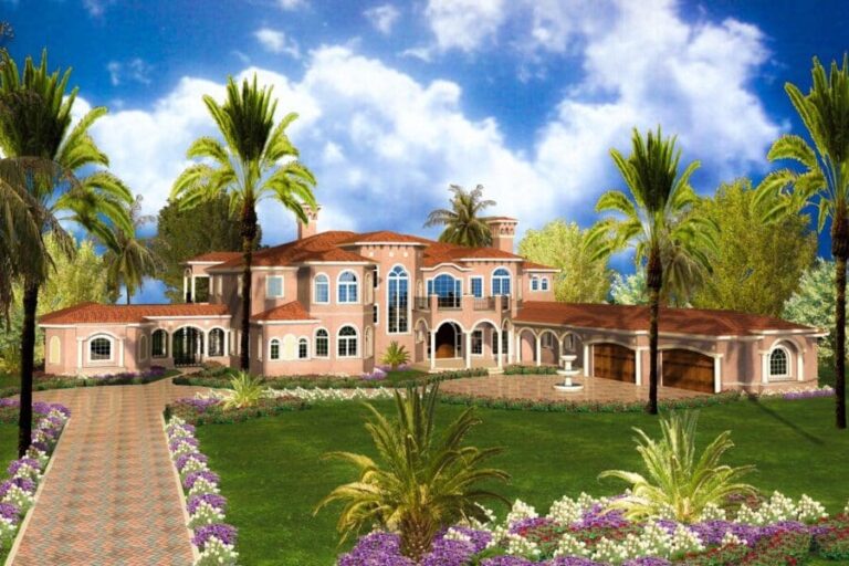 7-Bedroom 2-Story Mediterranean House With Smart Kitchen Layout And Expansive Foyer (Floor Plan)