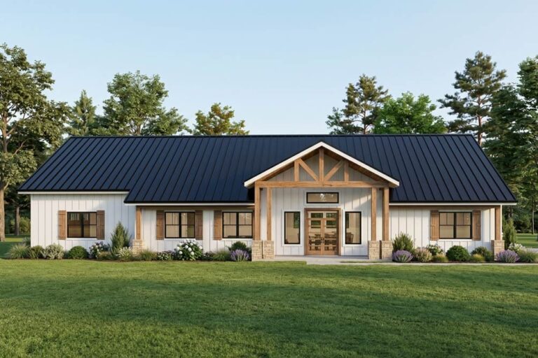 3-Bedroom 1-Story Farmhouse Barndominium With Split Bedrooms And 3-Car Garage (Floor Plan)