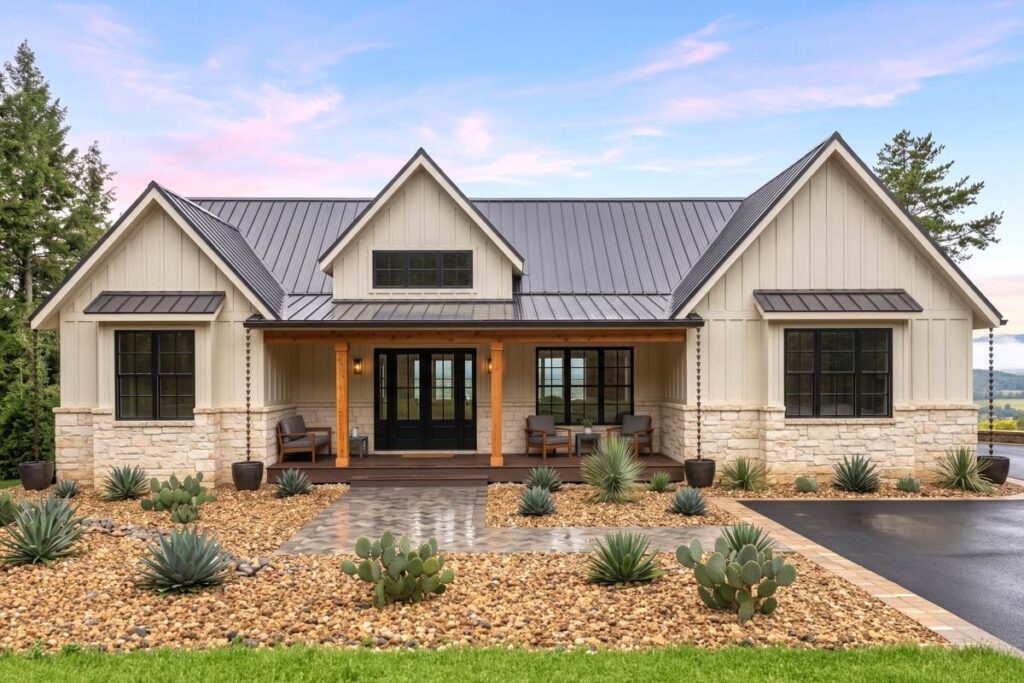 Plan 420213WNT: Stunning Farmhouse House Plan with Three Bedrooms and Three-Car Garage - Image #1 - Country, Farmhouse, Hill Country